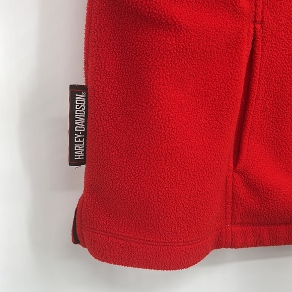 Harley Davidson red white fleece pullover size large - Picture 5 of 8